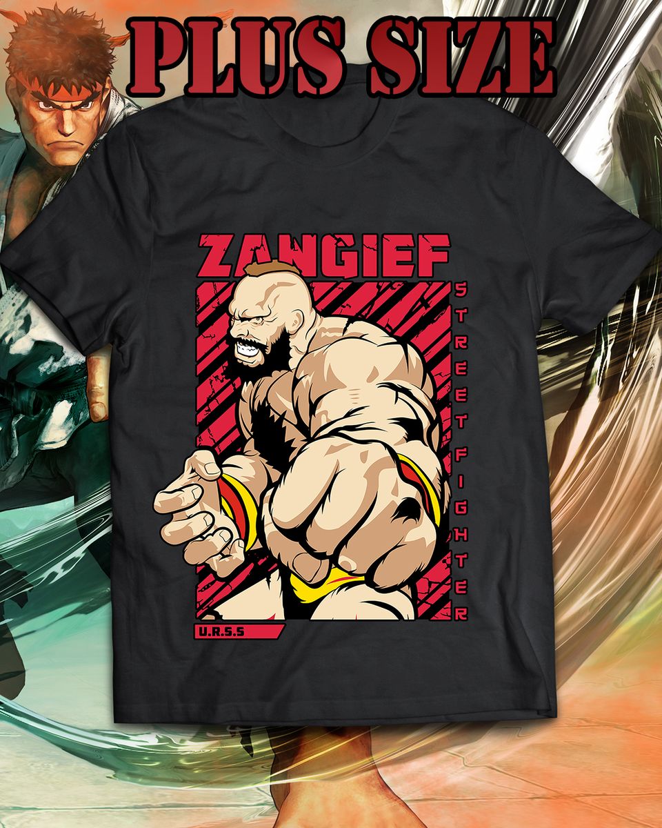 Nome do produto: Camiseta Plus Size - Zangief Street Fighter
