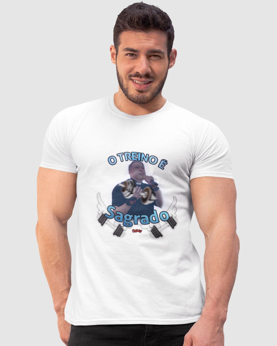 Nome do produto: Camiseta - O treino é sagrado