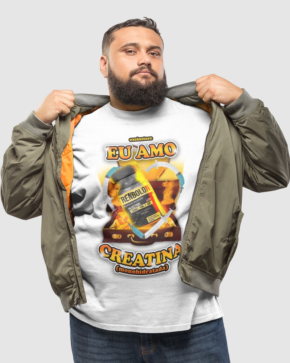 Nome do produto: Camiseta Plus Size - Eu amo creatina