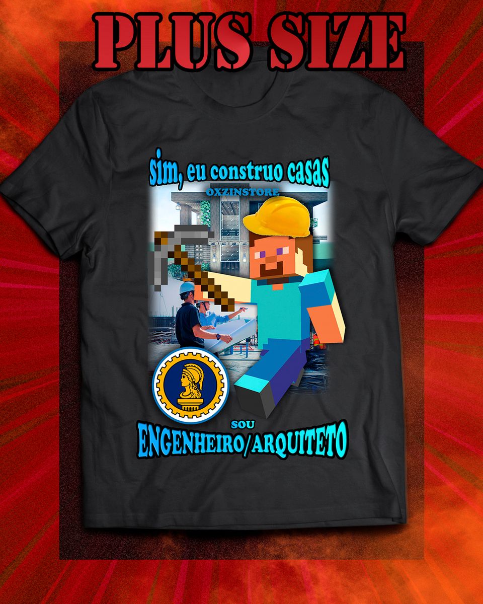 Nome do produto: Camiseta Plus Size - Curso Engenheiro/Arquiteto