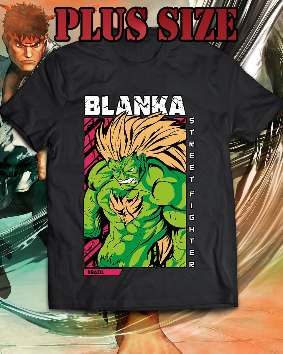 Nome do produto: Camiseta Plus Size - Blanka Street Fighter
