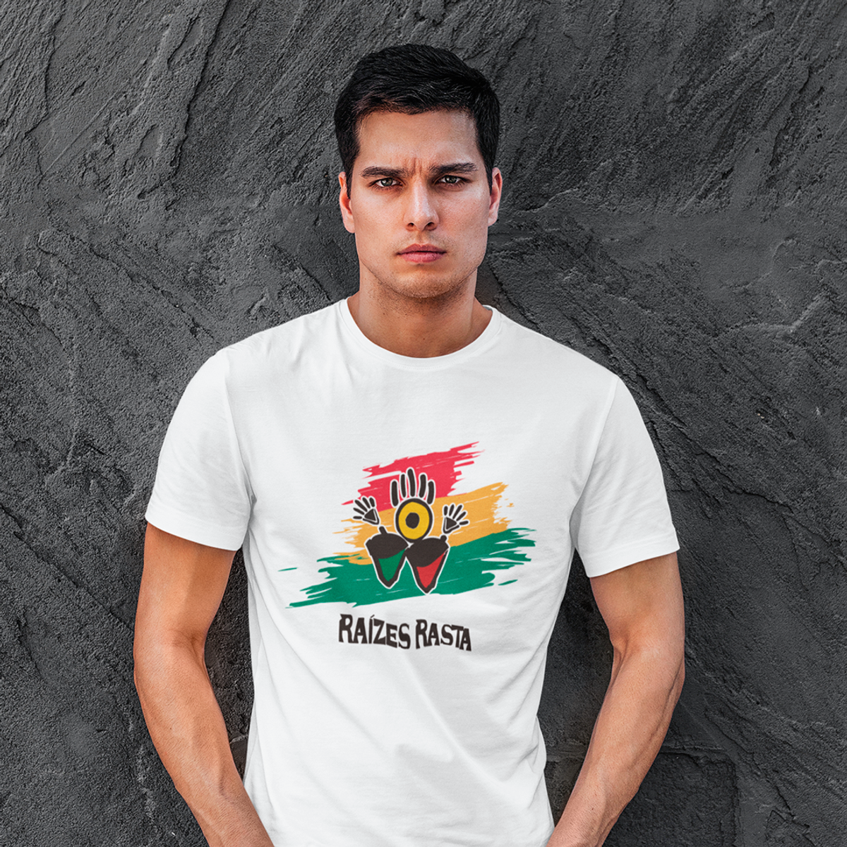 Nome do produto: Camiseta Prime Raízes Rasta Brush Branca