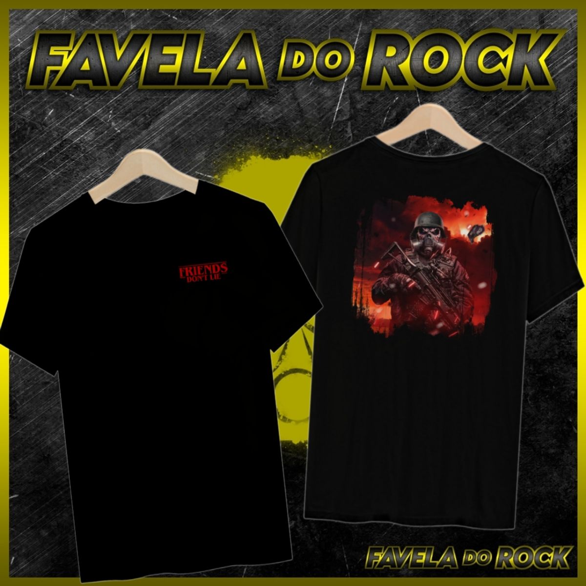 Nome do produto: CAMISA FAVELA DO ROCK - FRIENDS DON\'T LIE