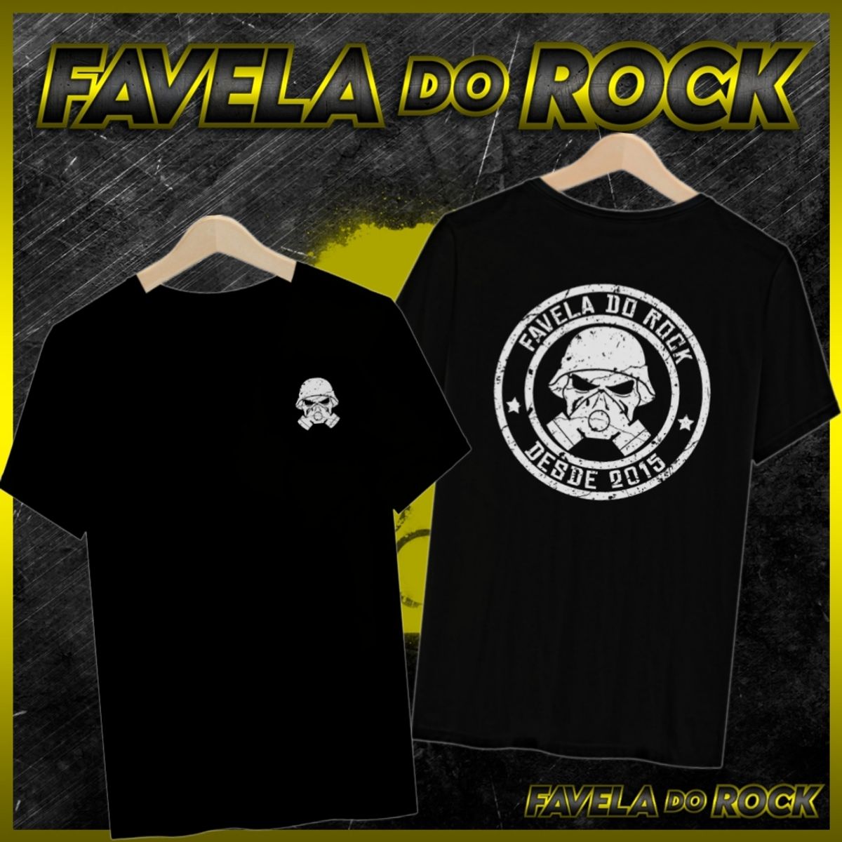 Nome do produto: CAMISA FAVELA DO ROCK TRADICIONAL