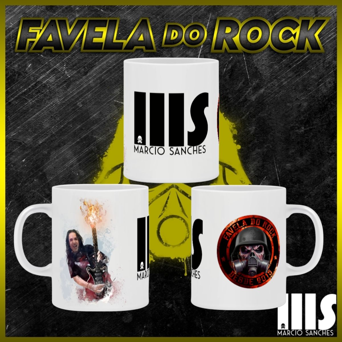 Nome do produto: CANECA MARCIO SANCHES - FAVELA DO ROCK