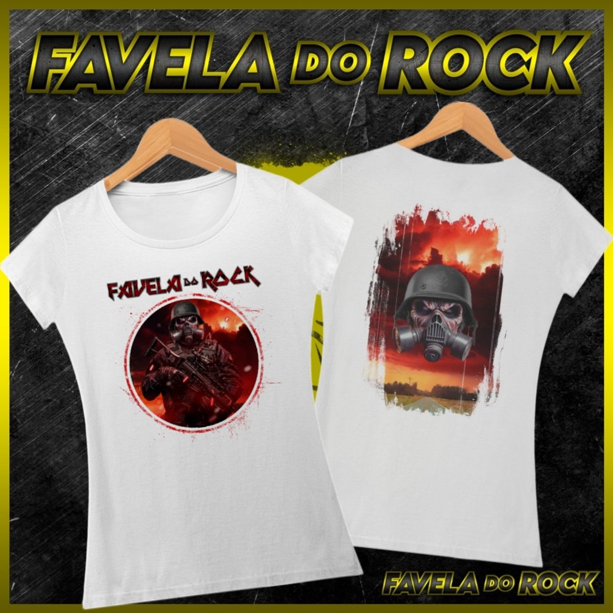 Nome do produto: CAMISA FEMININA FAVELA DO ROCK - LANÇAMENTO