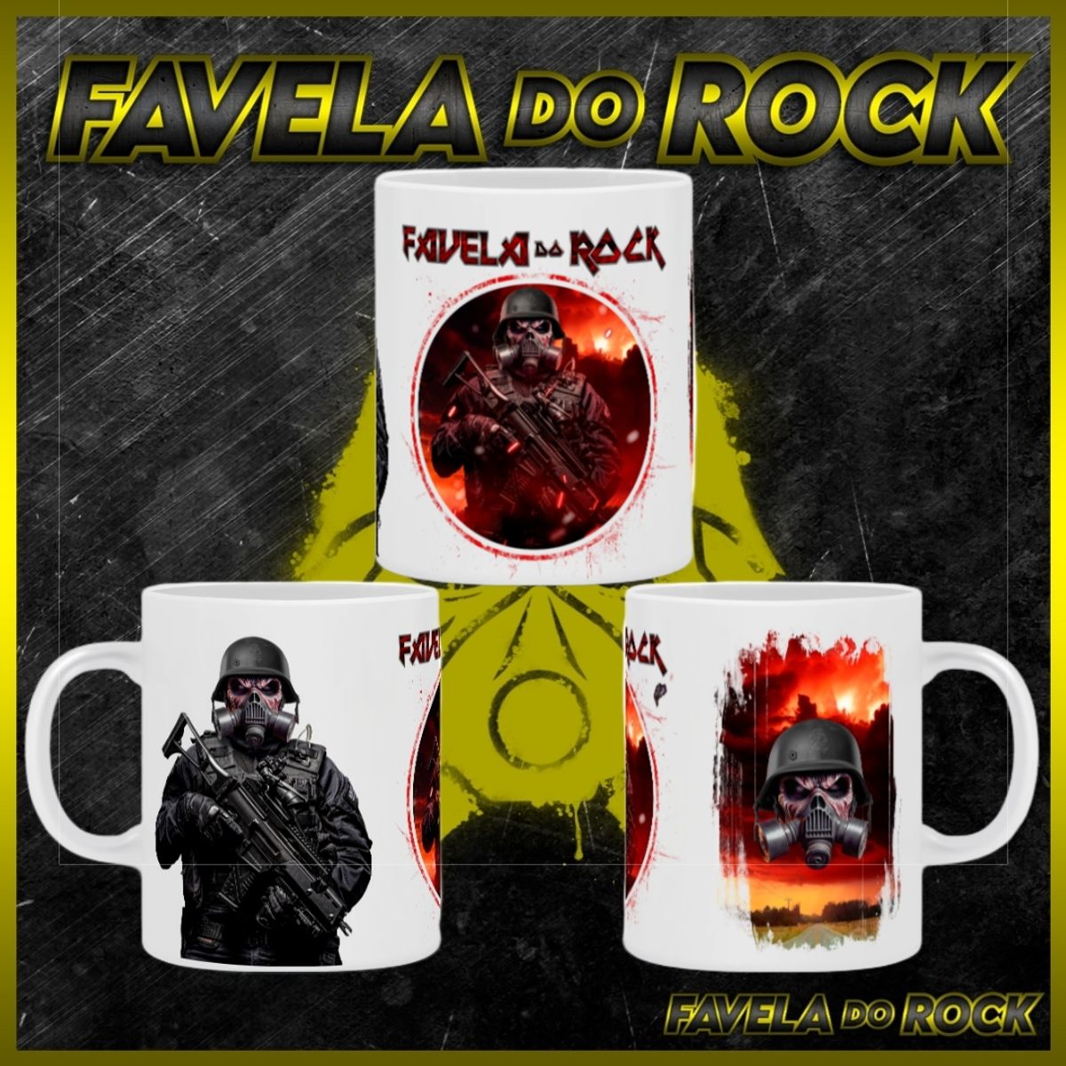 Nome do produto: CANECA FAVELA DO ROCK - LANÇAMENTO