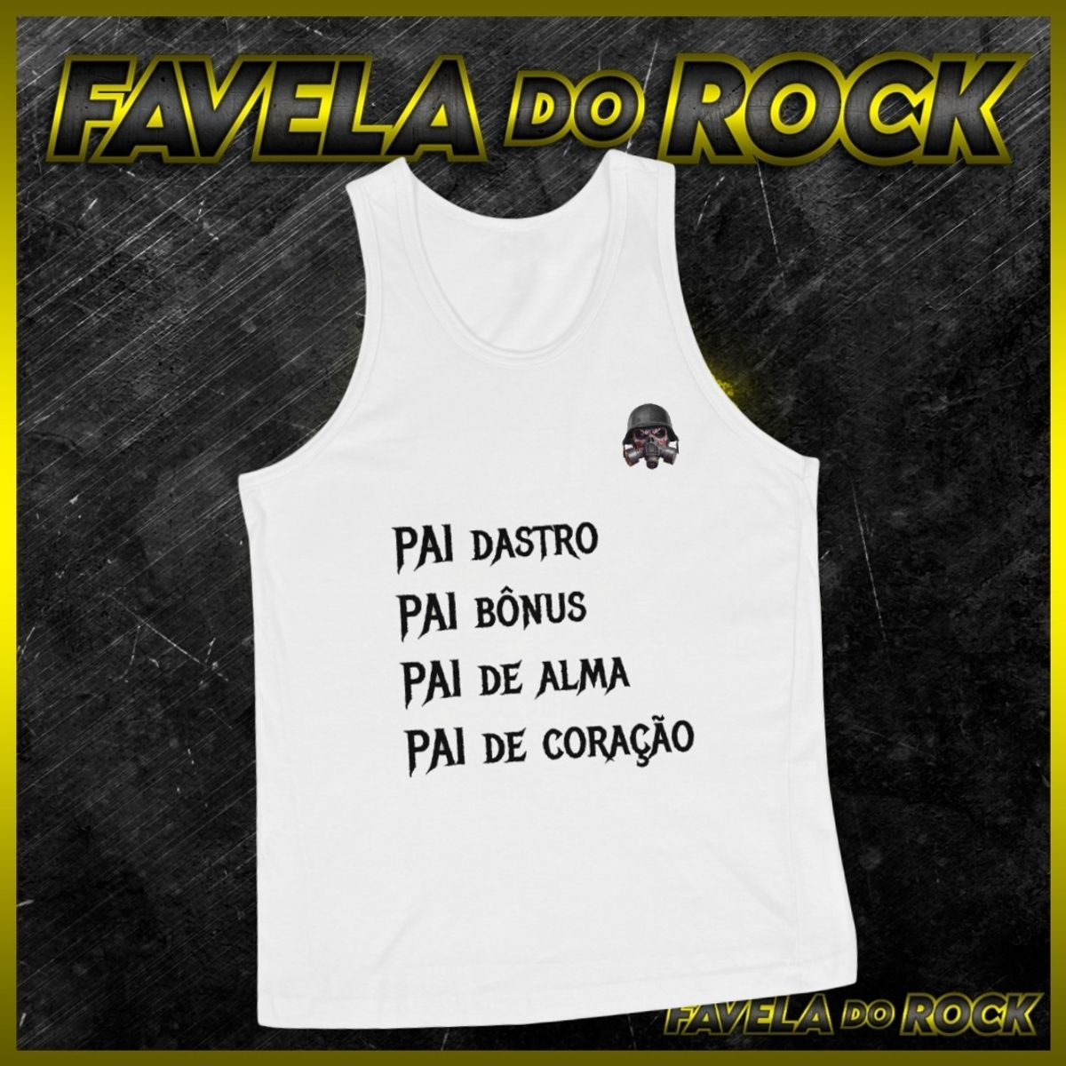 Nome do produto: REGATA FAVELA DO ROCK  - PAI DASTRO