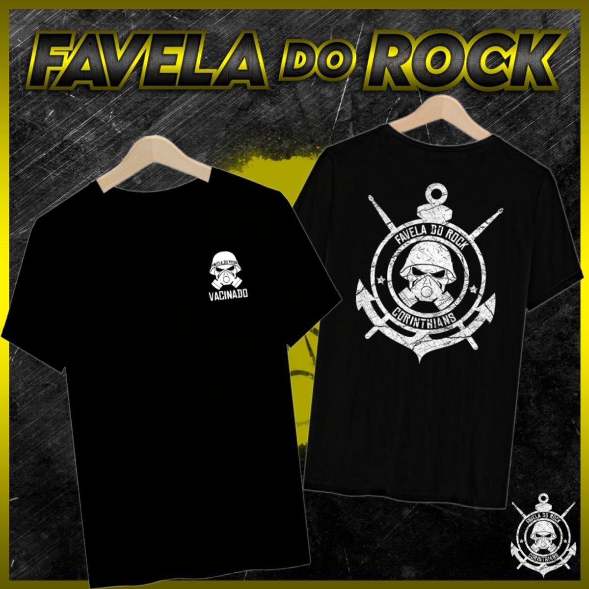 Nome do produto: CAMISA FAVELA DO ROCK CORINTIANO VACINADO