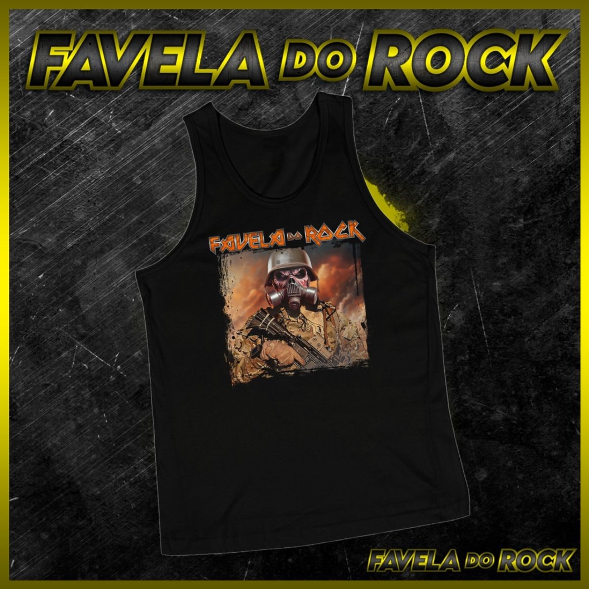 Nome do produto: REGATA FAVELA DO ROCK BUSTO WAR