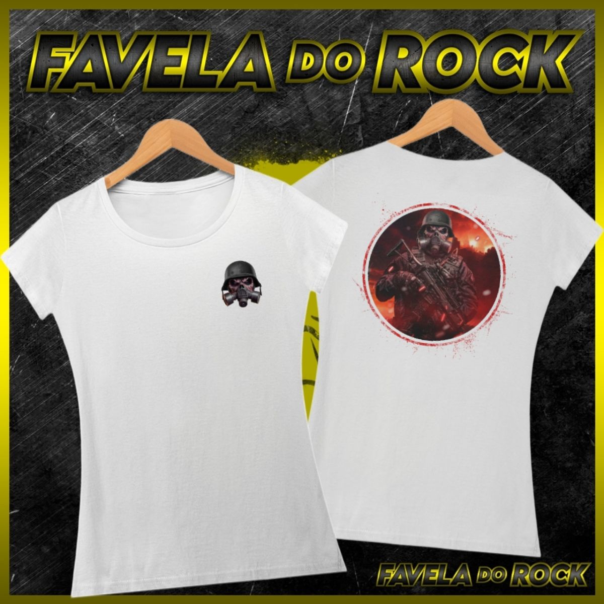 Nome do produto: CAMISA FEMININA FAVELA DO ROCK - 2024