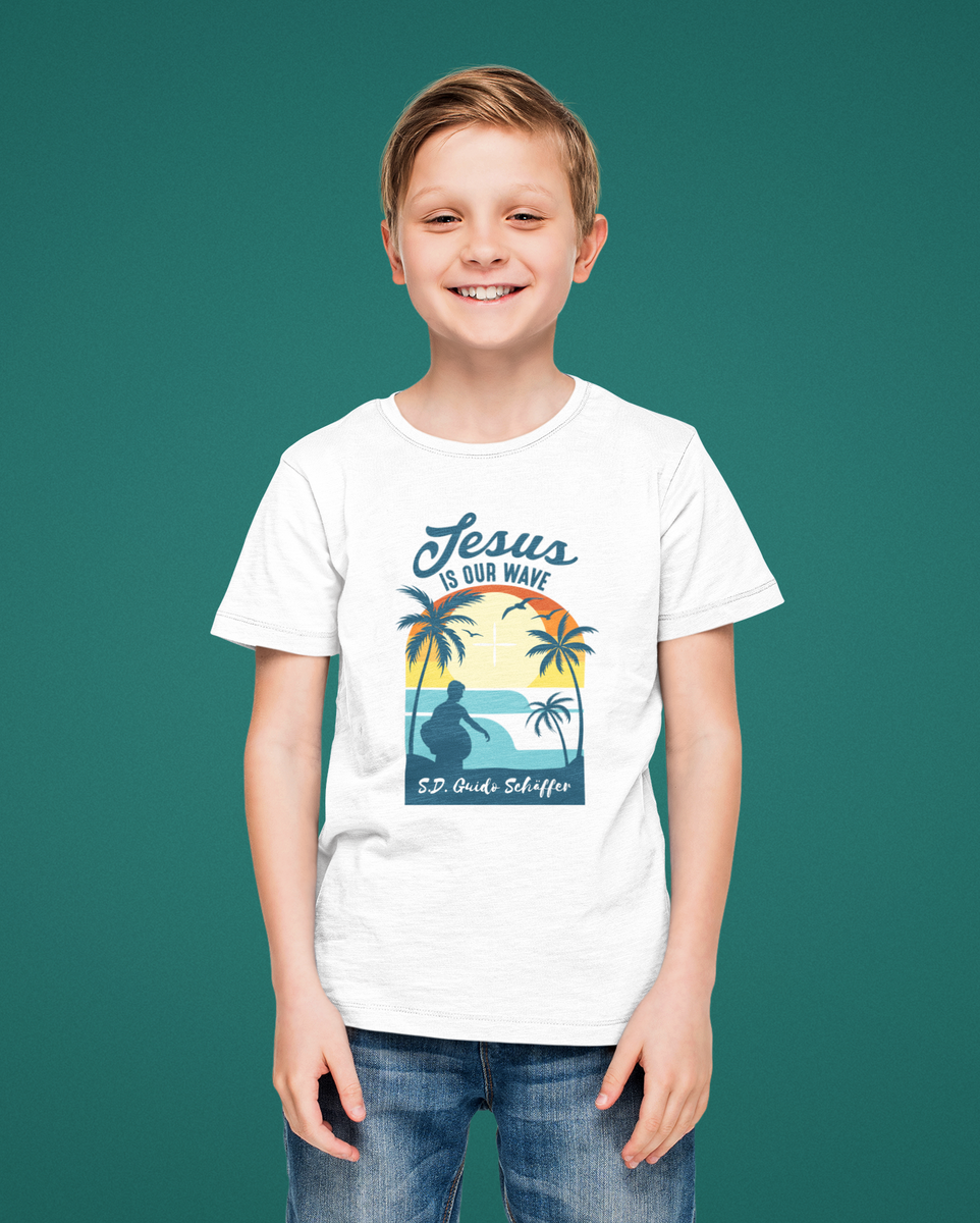 Nome do produto: Camiseta infantil (2 a 8 anos) Guido JESUS É NOSSA ONDA