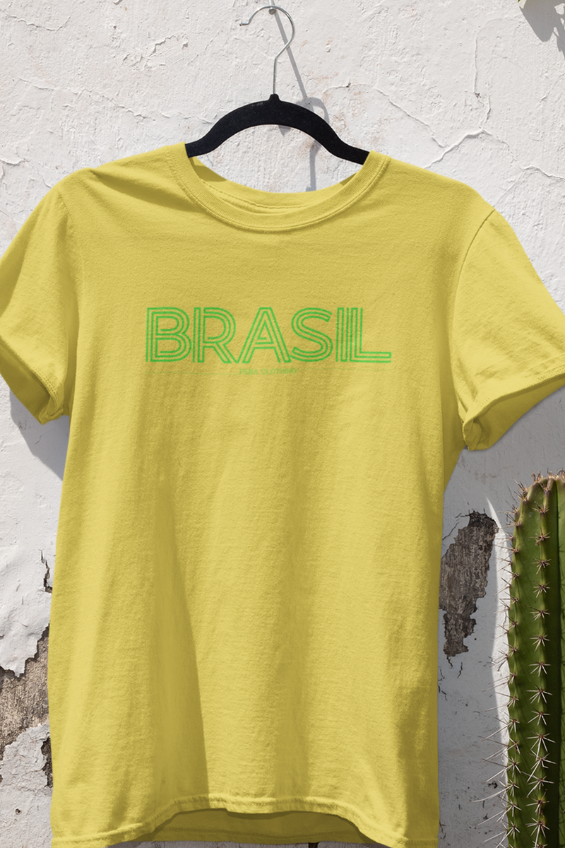 Nome do produto: T-SHIRT ESTONADA - BRASIL RETRO LIGHT