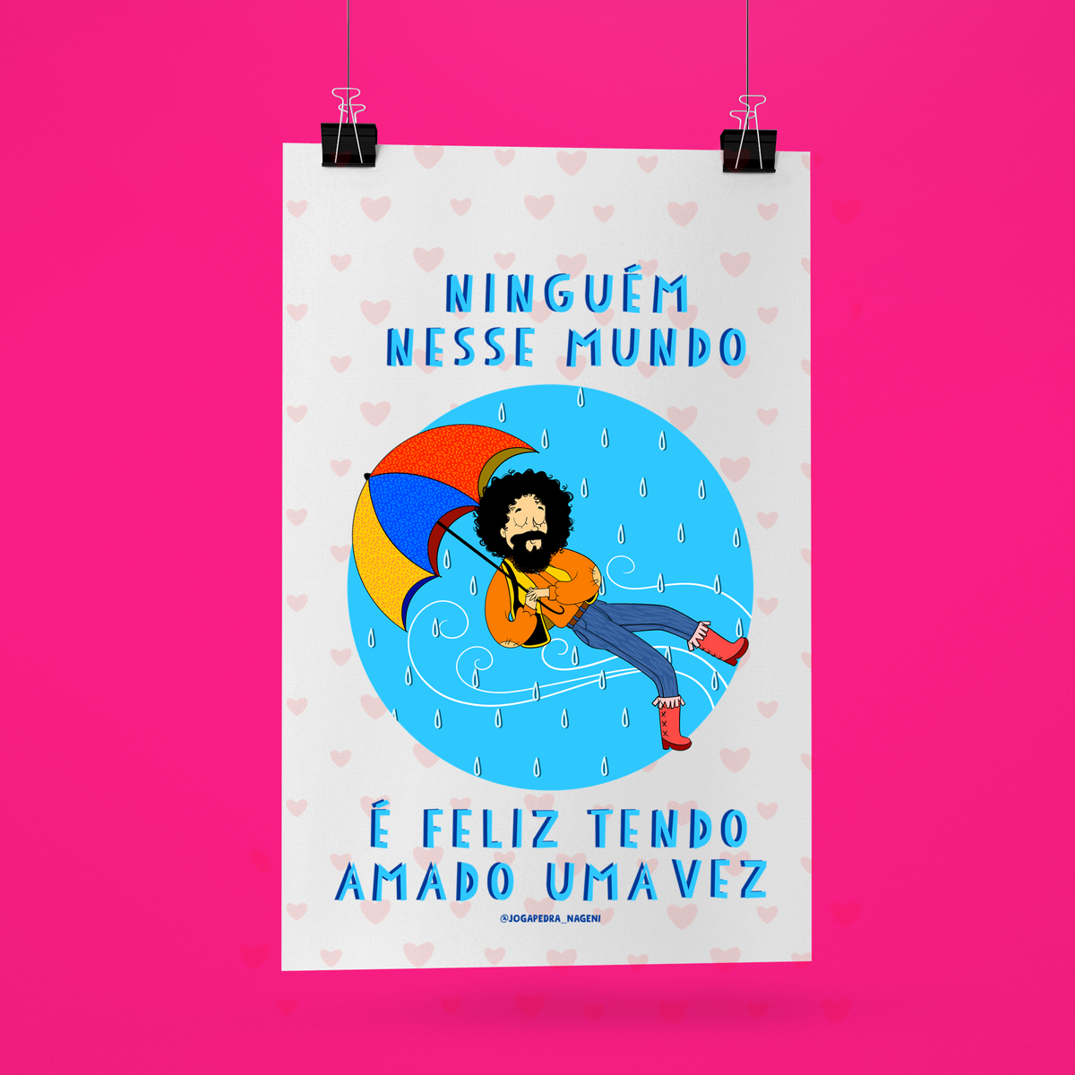 Nome do produto: Poster Raul Seixas (medo de chuva)