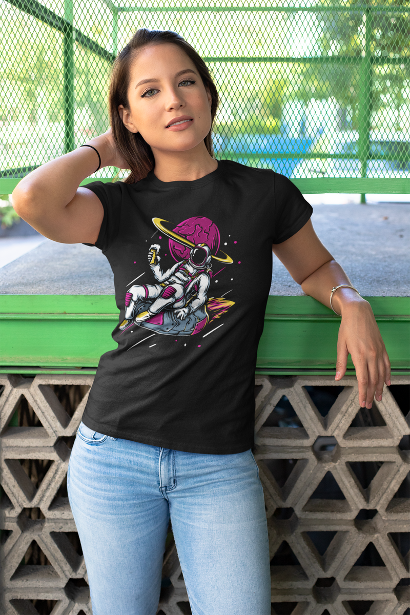 Nome do produto: Camiseta Baby Long Astronauta Colorful Illustration